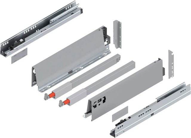 Blum D-Reling Tandembox antaro Vollauszug mit Blumotion Soft-Close, Grau, 1 Paar, Länge: 350 mm, Tragkraft: 30 kg - Bild 1