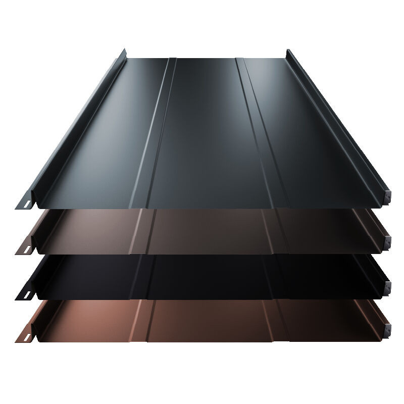 Stehfalz Terrano Dach und Wand von Blachotrapez GmbH aus Stahl in Schwarz mit Prägung, Breite: 52,5 cm - Bild 1