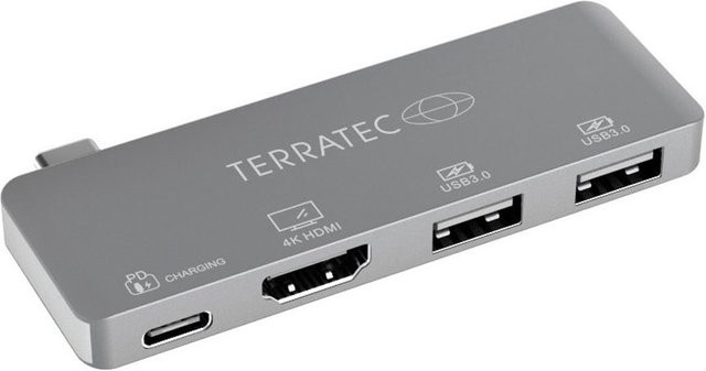 Terratec Connect C4 USB-C Dockingstation mit HDMI, 2x USB 3.0 und USB-C PD in Silber/Grau - Bild 1