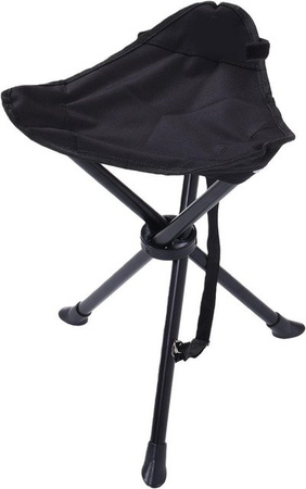 CosyHome Faltbarer Dreibein-Hocker in Schwarz mit 200 kg Tragfähigkeit für Outdoor und Camping