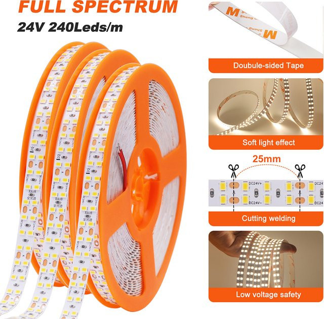 GAHADA LED-Streifen mit RA98, 24 V, Selbstklebend, Weiß, 2700 K - Bild 1