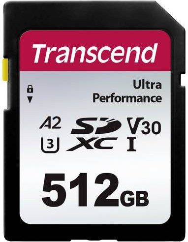 Transcend SDXC Speicherkarte 340S, 512GB, UHS-I U3, V30, A2 Application Performance Class, Schwarz - Bild 1