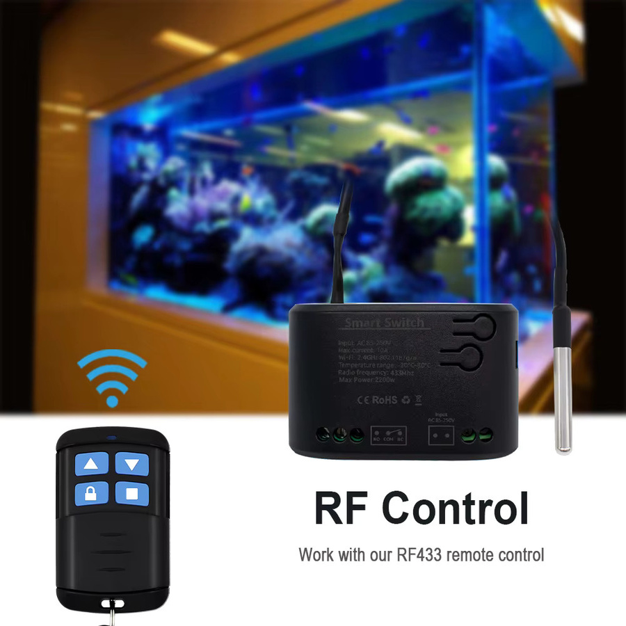 Tuya Smart Temperatur Wifi Schalter Scimagic-RC 10A 2000W Intelligentes Thermostat mit Alexa und Google Home Kompatibilität in Schwarz - Bild 4