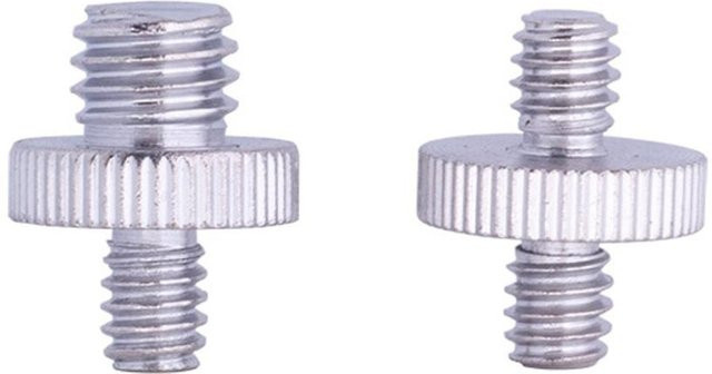 Kamera-Adapter Schraube 1/4 Zoll auf 3/8 Zoll Stecker für Stativ und Einbeinstativ in Silber - Bild 1