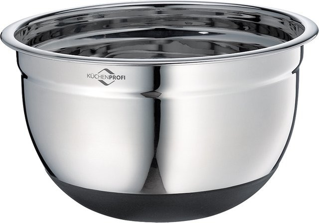 Kuechenprofi Rührschüssel aus Edelstahl in Silber mit rutschfester Basis - Bild 1