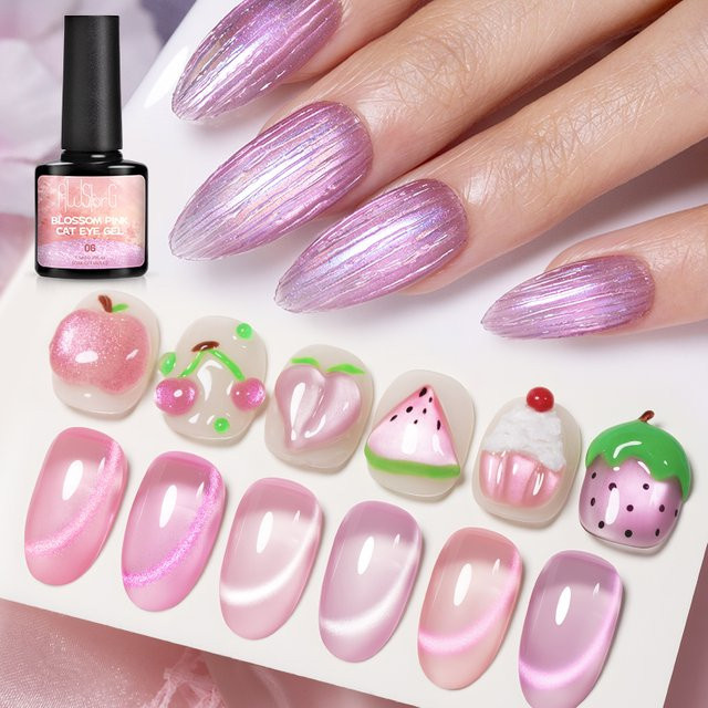 AWStorG Pink Story Magnetischer Katzenaugen-Gel-Nagellack, Rosa, 7,5 ml - Bild 1