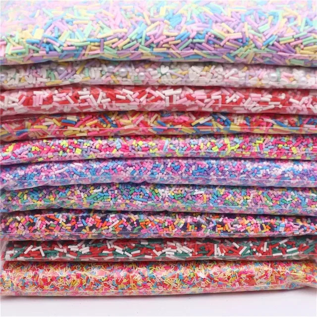 Bunte zylindrische Polymer Clay Scheiben aus Kunststoff für DIY Handwerk, 5 mm lang, Multicolor - Bild 1