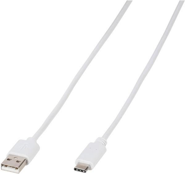Vivanco USB Type C zu USB A Anschlusskabel in Weiß, Länge: 1 m - Bild 1