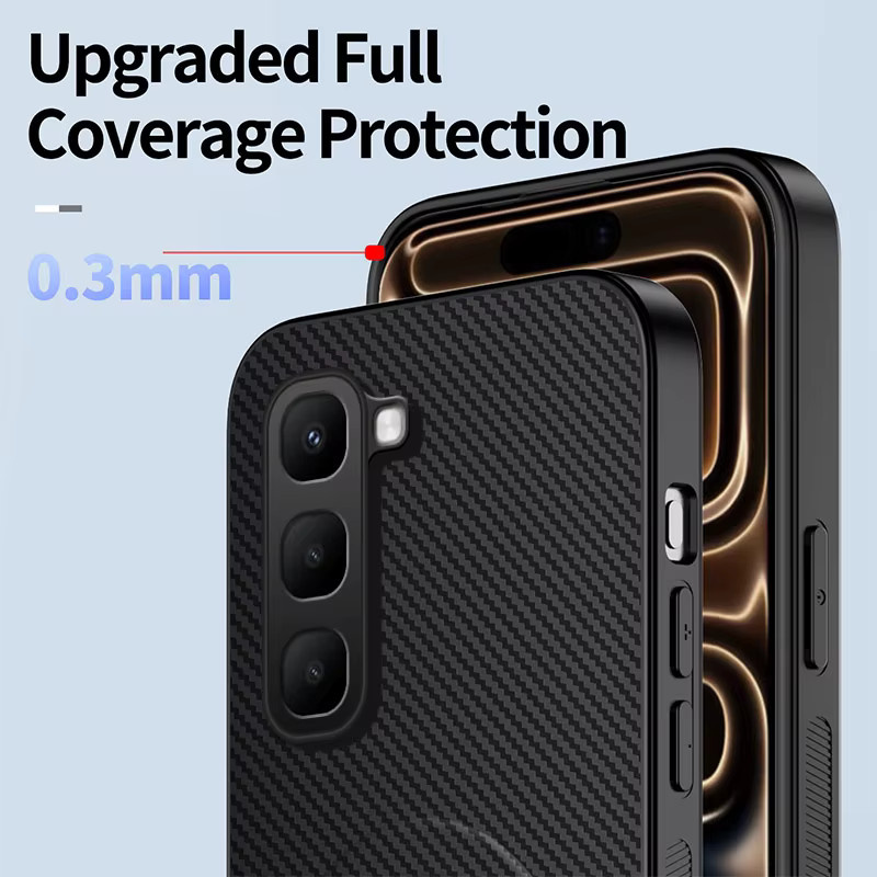 Magnetgehäuse mit Carbonfaser-Textur für Infinix Hot 70, Hot 60 Pro Plus, 60i, 50i und 50 Pro mit faltbarem Ständer und stoßfester Rückabdeckung in Schwarz oder Grau - Bild 5