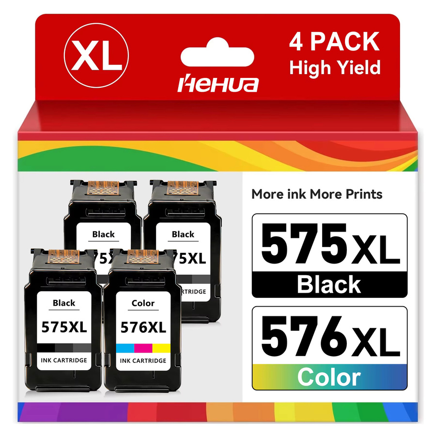 Druckerpatronen Set PG-575XL und CL-576XL kompatibel für Canon Pixma TS3350I TS3750I TR4750I TS3752I TS3751I, Pink und Mehrfarbig, 14ml - Bild 2