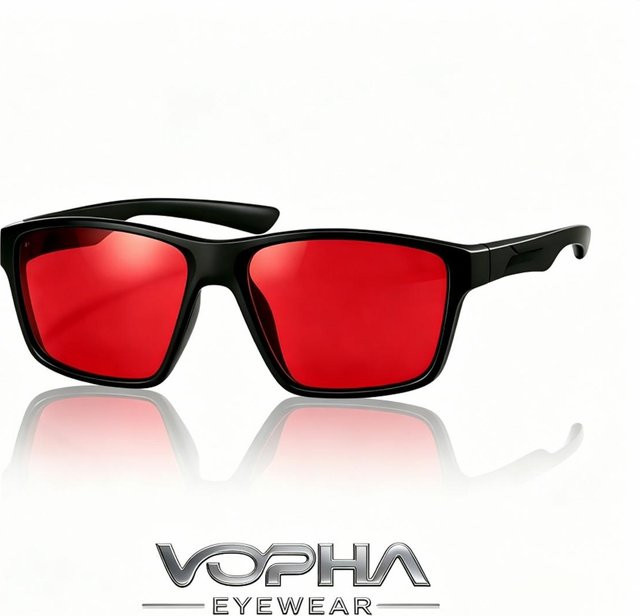 VOPHA S68 Korrektionsbrille, Vollrand, rechteckig, Kunststoff, Unisex, black - Bild 1