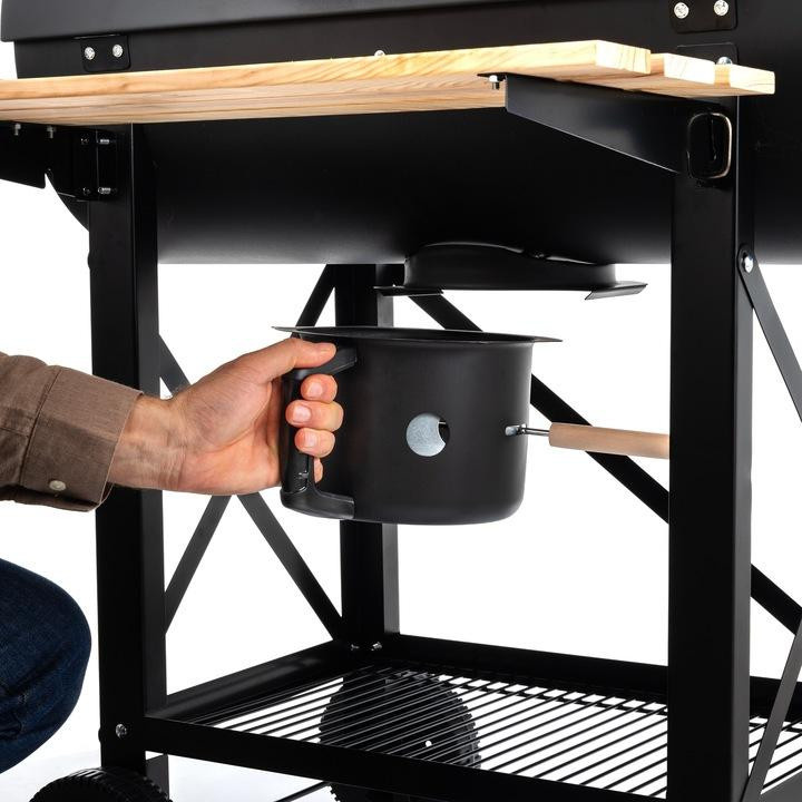 Tragbarer Holzkohlegrill im Fass-Design mit verschließbarem Deckel für Garten und BBQ - Bild 3