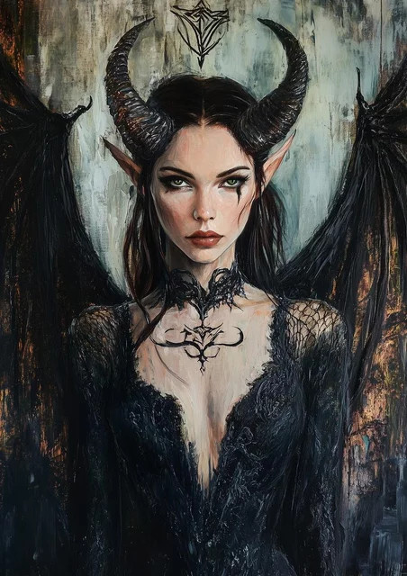 Diamond Painting Set Gotischer Stil Horror-Fluch Tattoos Frau mit quadratischen und runden Diamanten zur Mosaik-Kunst Heimdekoration - Bild 1