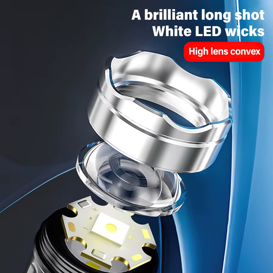 Heinast Tragbare Taschenlampe in Schwarz mit großer Reichweite und Typ-C-Wiederaufladung aus Aluminium - Bild 2