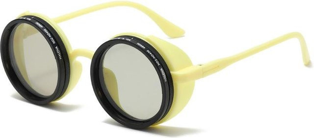 NAPAGE ND9 Sonnenbrille, Round, Vollrand, Kunststoff, Unisex, Gelb - Bild 1