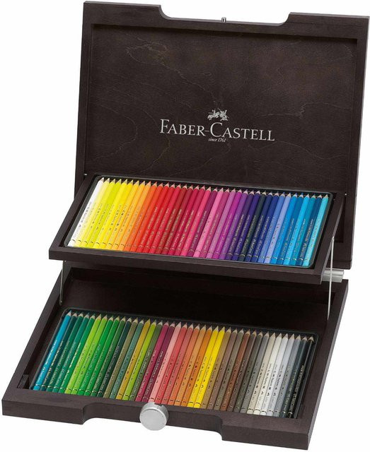 Faber Castell Polychromos Farbstifte im Holzkoffer, multicolor, für Profis - Bild 1