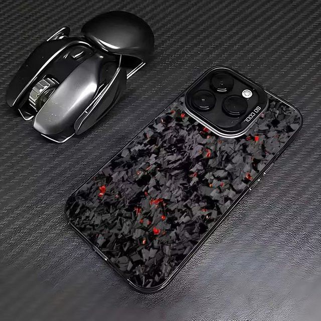 Apple iPhone Handyhülle mit Kohlefaser-Muster als Hard Cover in Schwarz und Grau - Bild 1