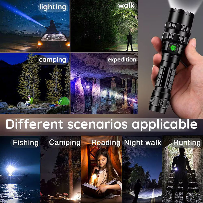 ESMARTER LED Taschenlampe für professionelle Jagd und Nachtaufklärung, wasserdicht, wiederaufladbar, Schwarz - Bild 5
