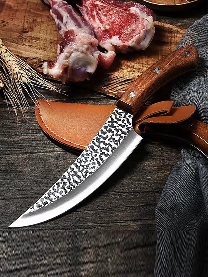 WXCOO Küchen-Ausbeinmesser aus Edelstahl mit Holzgriff zum Schneiden von Fleisch - Bild 6
