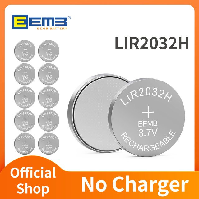 EEMB LIR2032H Wiederaufladbare Lithium-Batterie 3,7V 70mAh in Silber für Smartwatches und Laptop-Motherboards - Bild 1