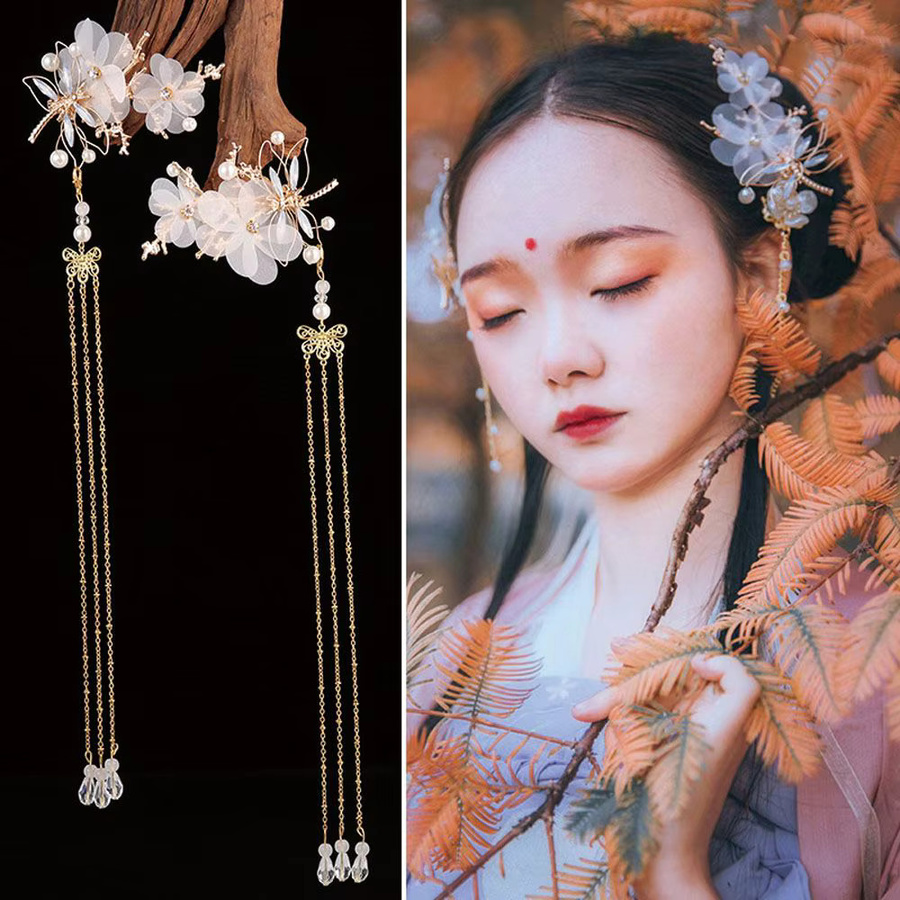 HANFU Haarnadel Libelle mit Quasten, Haarspange - Bild 3