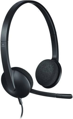 Logitech H340 USB On-Ear Stereo Headset mit Mikrofon-Rauschunterdrückung in Schwarz, B: 173 mm, T: 65 mm, H: 210 mm - Bild 2