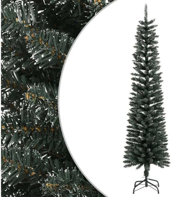 Vidaxl Künstlicher Weihnachtsbaum Grün mit Metallständer, Höhe: 210 cm - Bild 1