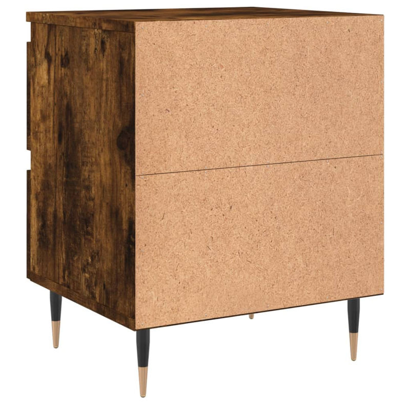 Vidaxl Nachttische im 2er-Set aus Holzwerkstoff in Räuchereiche Braun im Retro-Design, B/T/H: 40 x 35 x 50 cm - Bild 2