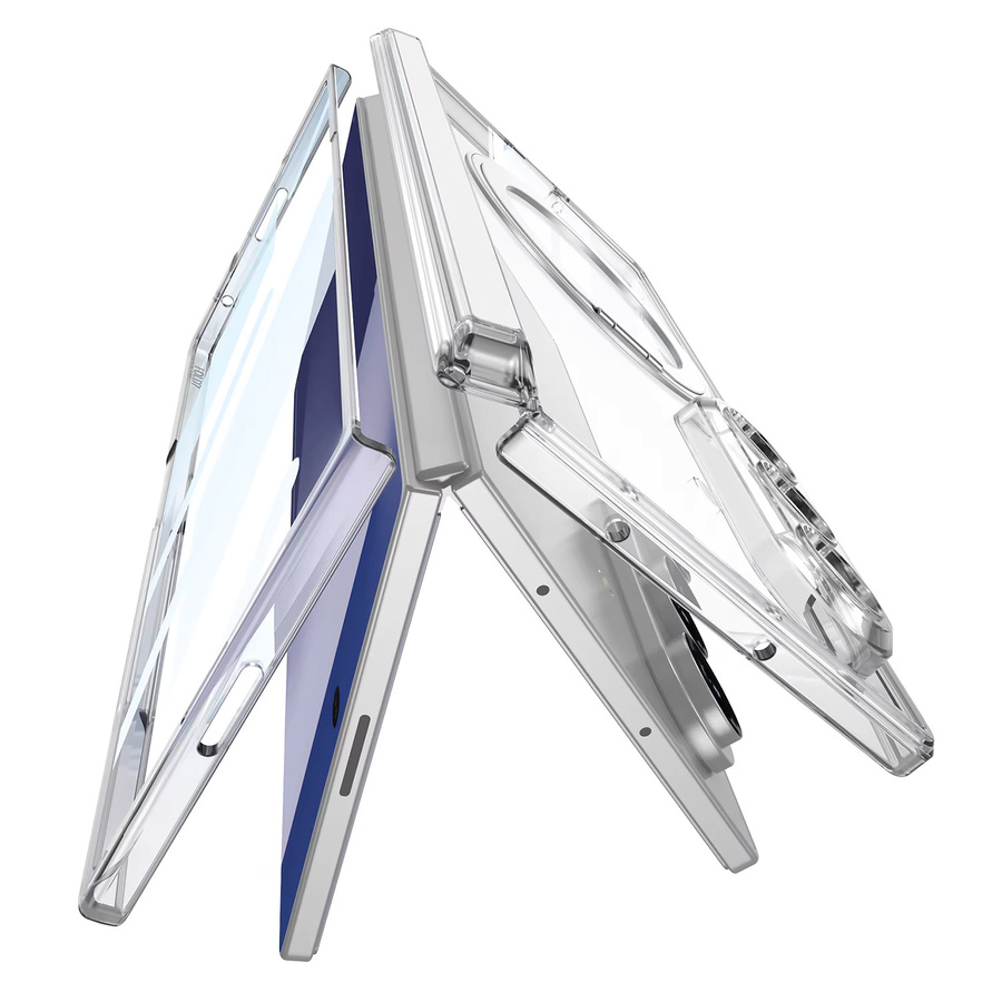 Magnetischer Scharnier-Ringhalter für Samsung Galaxy Z Fold 8 Ultra mit MagSafe-Kompatibilität und Displayschutzfolie in Schwarz und Transparent - Bild 1