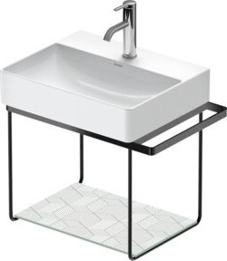 Duravit Metallkonsole DuraSquare wandhängend in Schwarz Matt, Breite: 56,5 cm, Tiefe: 38 cm - Bild 1