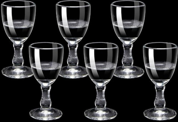 6er Set Mini Schnapsgläser für Sake und Baijiu, transparent, 10 ml