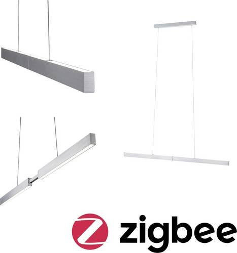 Paulmann LED Pendelleuchte aus Aluminium in Silber mit ZigBee und RGBW-Funktion, höhenverstellbar - Bild 1
