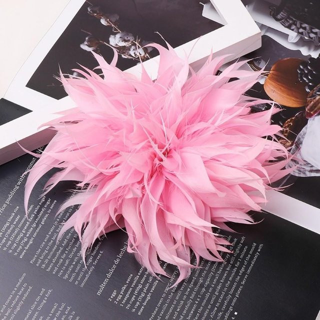 Federbrosche Federblume, rosa, Damen, 18-20cm - Bild 1