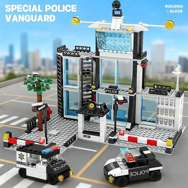 Linyi toy Stadtgebiet Gebäude Polizeiraum Blöcke ab 3 Jahren - Bild 1