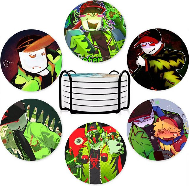 Holzuntersetzer FUN Tales Griefer Anime Design in Multicolour für Tisch und Schreibtisch - Bild 1