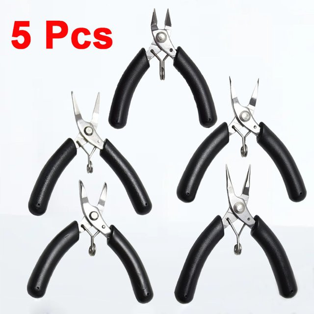 KUAIQU Mini Multi-Tool Zangen-Set 3,5 Zoll mit Spitzzange, Rundzange und Seitenschneider zum Draht- und Kabelschneiden sowie Crimpen - Bild 1