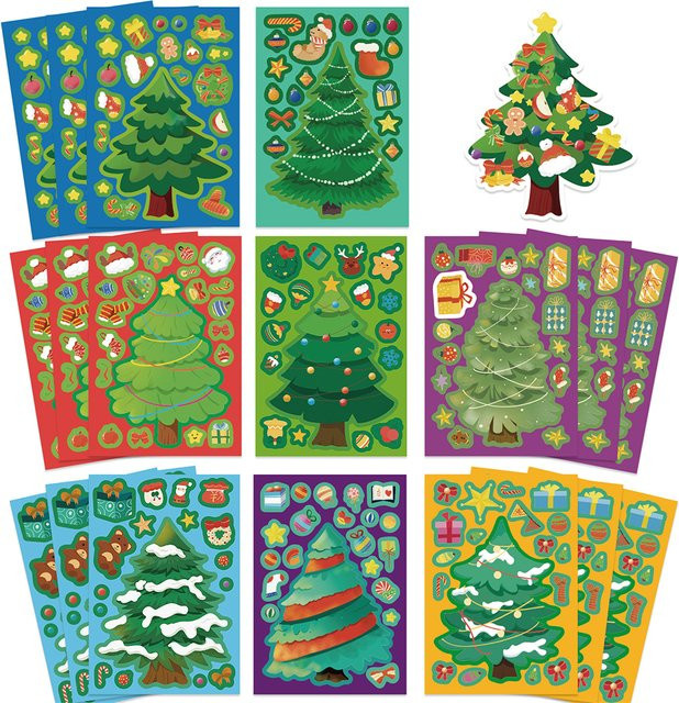 Charile Weihnachtsbaum-Puzzle-Aufkleber, 8-teiliges Set - Bild 1