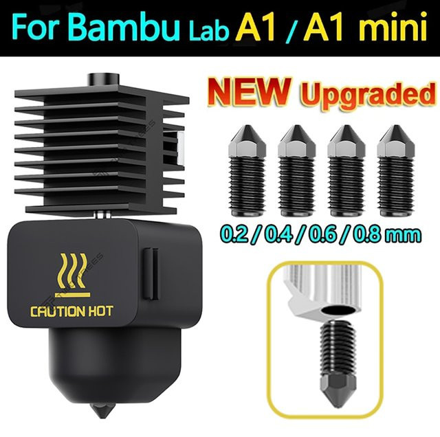 Bambu Lab Upgrade-Hotend-Kit für A1 und A1 Mini mit 0,4 mm gehärteter Stahl-Düse und Silikonabdeckung - Bild 1