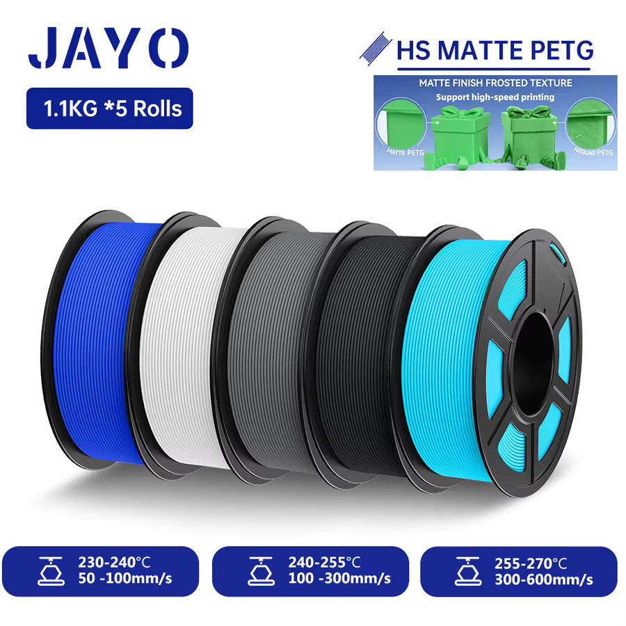 JAYO PETG 3D-Drucker-Filament Matt, Hochgeschwindigkeits-Material für FDM-Drucker und 3D-Stifte, 5,5 kg - Bild 2