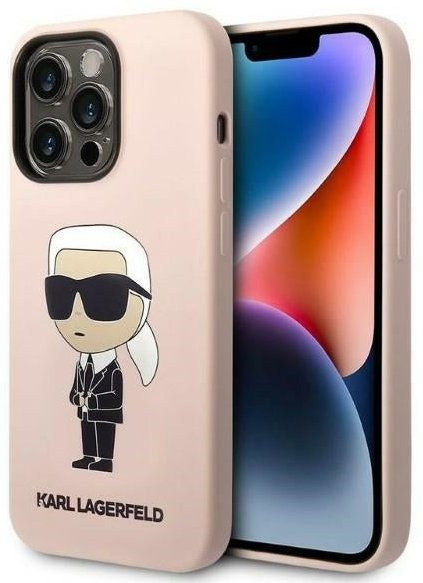 Karl Lagerfeld Silikon Hülle für Apple iPhone 14 Pro Ikonik NFT in Rosa - Bild 1