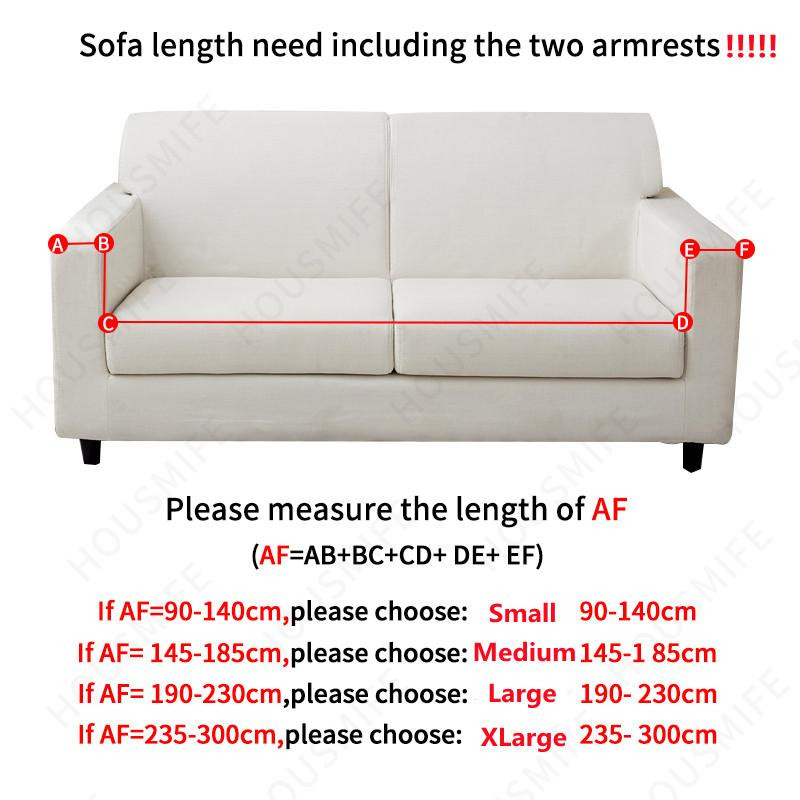 Housmife Stretch Sofa Schonbezug mit geometrischem Muster in Weiß, elastische Couch Abdeckung aus Polyester für Sessel und Sofas, Breite: 140 cm - Bild 1