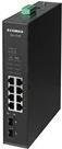 Edimax IGS-1210P Industrieller 10-Port Gigabit PoE+ DIN-Schienen-Switch mit 2 SFP-Ports in Schwarz - Bild 1