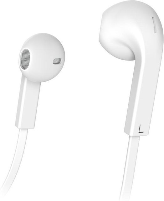 Hama Advance In-Ear Earbuds mit Mikrofon und Flachbandkabel in Weiß - Bild 1