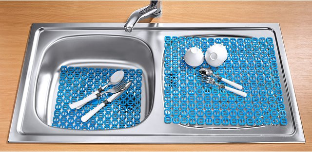 Genialo Spül-Matte, 2 Stück, Blau, rechteckig - Bild 1