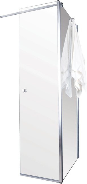 Sanotechnik Duschkabine Grande Eckduschwand mit Drehtür, Klarglas, Silber, B: 117 cm, H: 195 cm - Bild 1