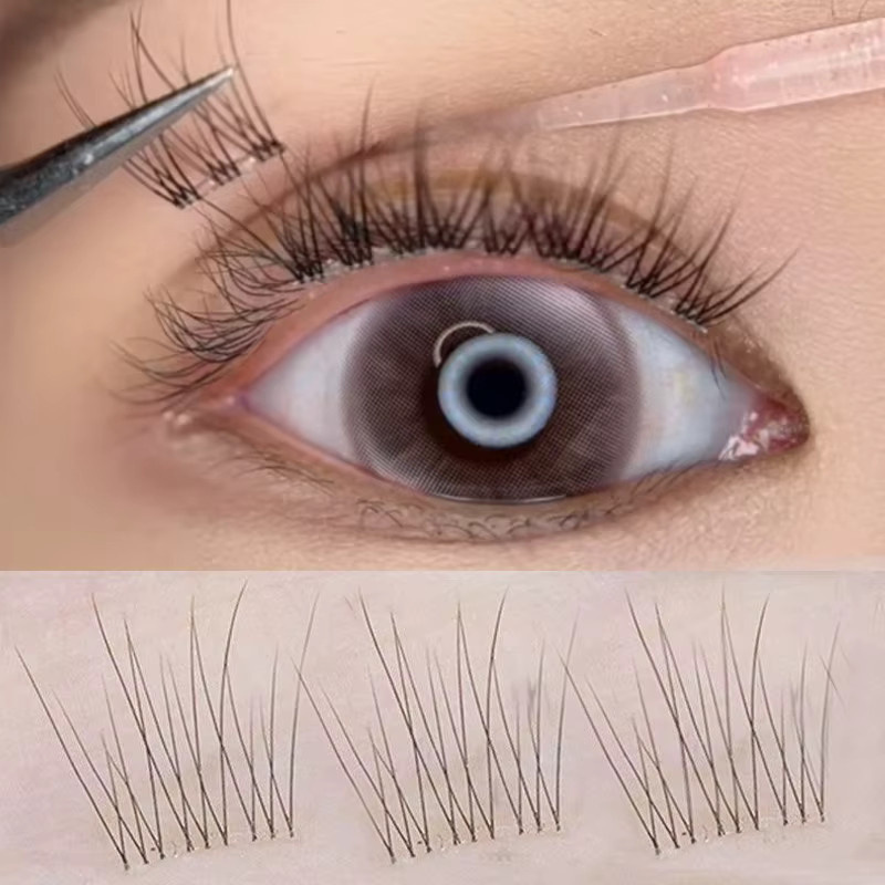 Selbstklebende Cluster-Wimpernverlängerung, natürlich, Unisex - Bild 2