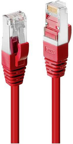 Lindy RJ45 Patchkabel CAT 6 S/STP Ethernet LAN in Rot, Länge: 15,00 m - Bild 1