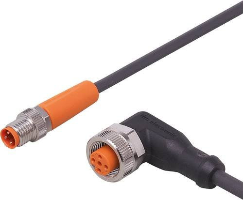 ifm electronic EVC291 Verbindungsleitung mit Stecker gerade und Buchse gewinkelt, Polzahl 4 oder 5, schwarz, Länge: 0,6 m - Bild 1