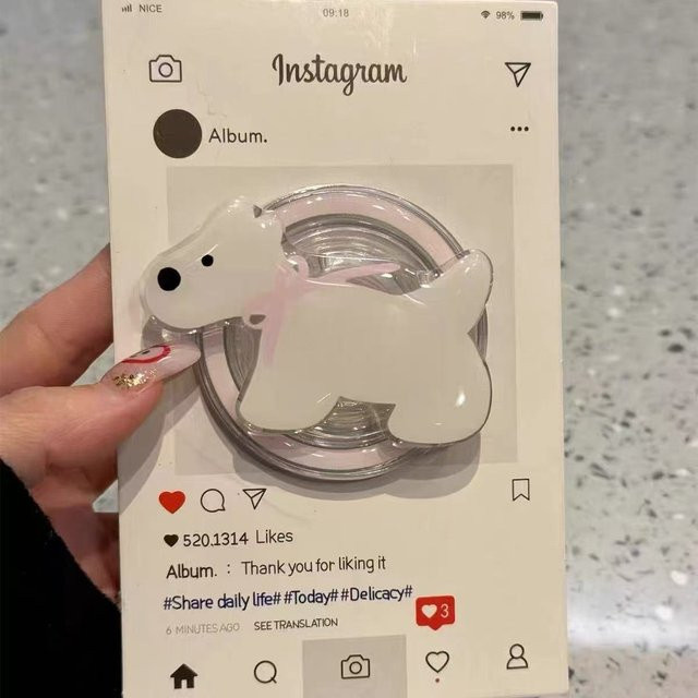 MagSafe Griptok Handyhalterung mit niedlichem Cartoon-Welpen Design als Telefonring und Ständer für iPhone und Samsung - Bild 1
