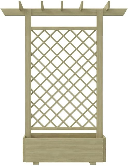 vidaXL Pergola aus Holz mit Pflanzkasten und Rankgitter in Beige und Grün, B/T/H: 162 x 56 x 204 cm - Bild 1